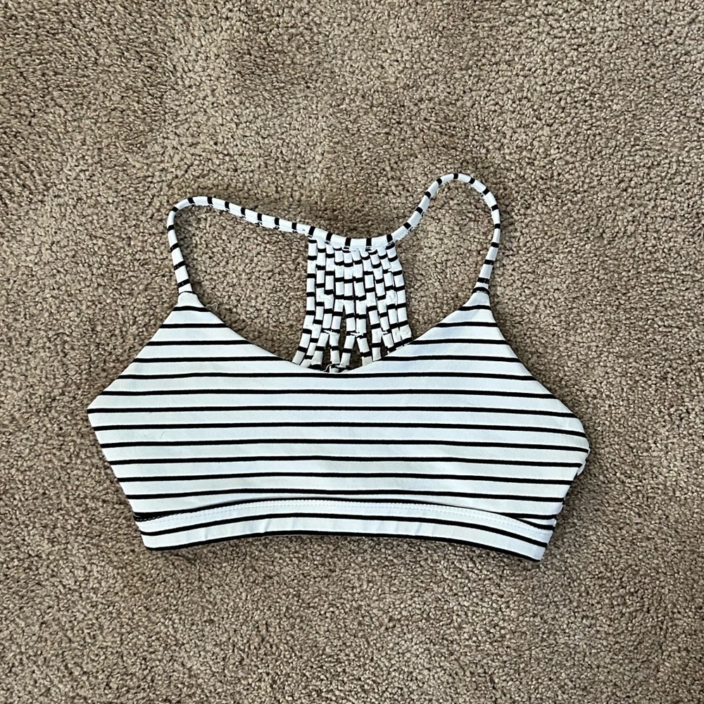 glyder striped sports bra